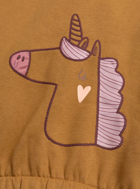 Παιδικό Φούτερ για Κορίτσια Mustard Unicorn