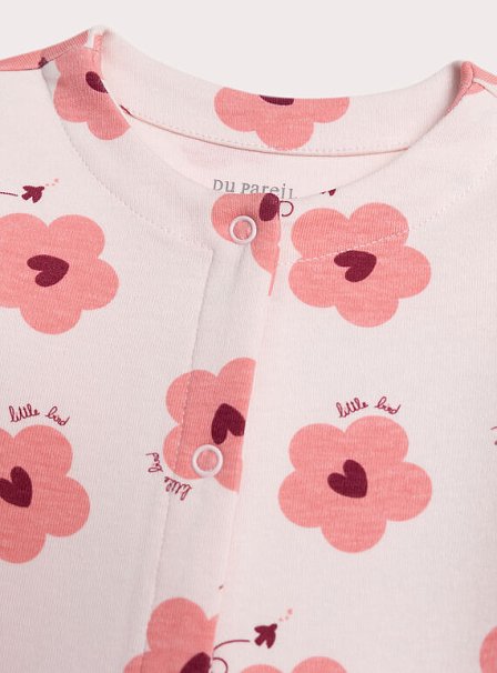 Βρεφική Ολόσωμη Πιτζάμα για Κορίτσια Flower Hearts