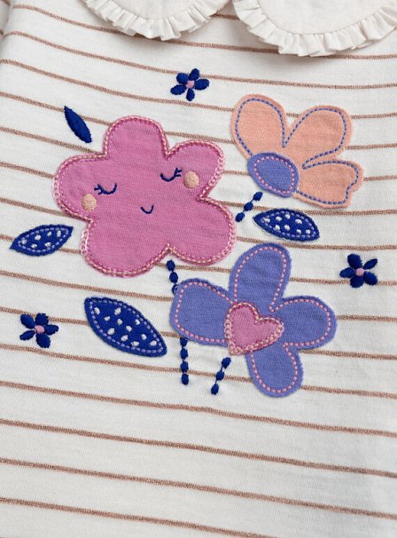 Βρεφική Μπλούζα για Κορίτσια Striped Bouquet