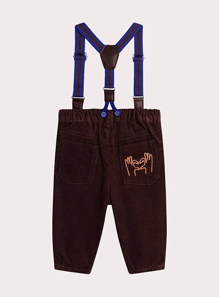 Βρεφικό Παντελόνι για Αγόρια Brown/Navy Corduroy