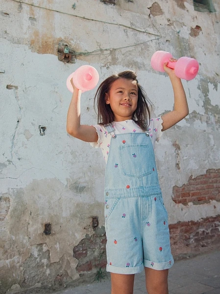 Παιδική Σαλοπέτα για Κορίτσια Denim Fruits