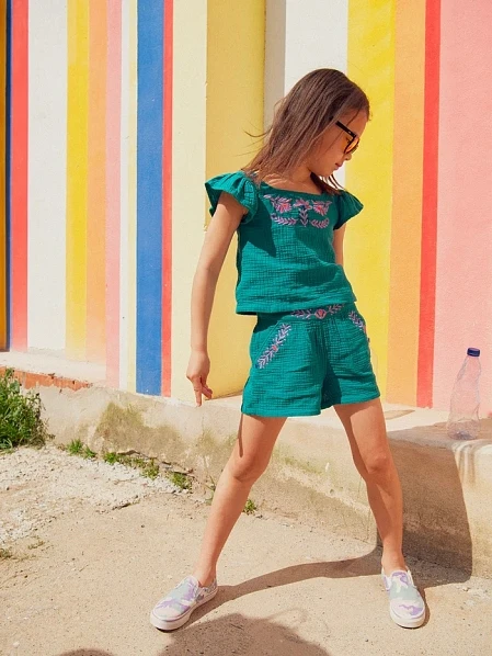 Παιδικό Σορτς για Κορίτσια Emerald Flowers