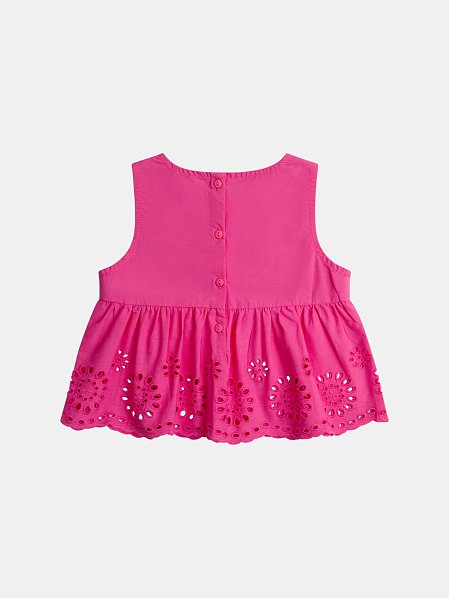 Ροζ μπλούζα με κέντημα Anglaise για κορίτσια