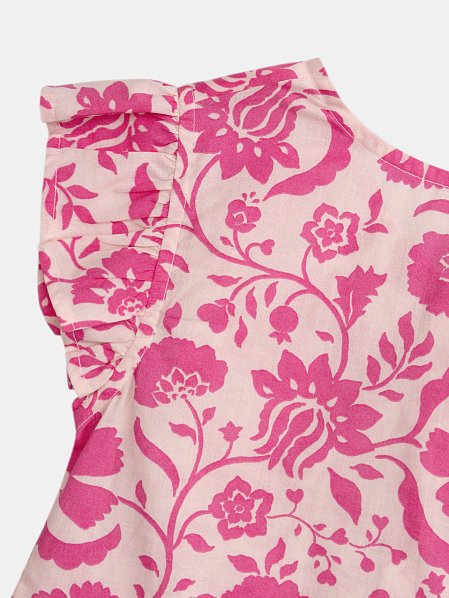 Ροζ μπλούζα με φλοράλ στάμπα για κορίτσια