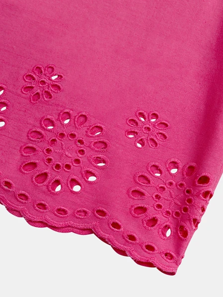 Ροζ παντελόνι με κέντημα για κορίτσια