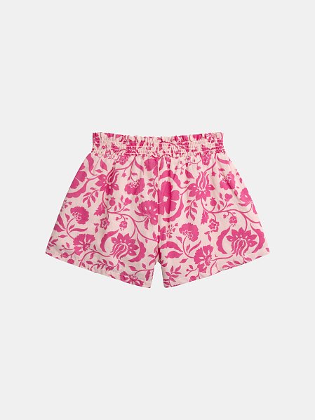 Rοζ σορτσάκι με φλοράλ print για κορίτσια