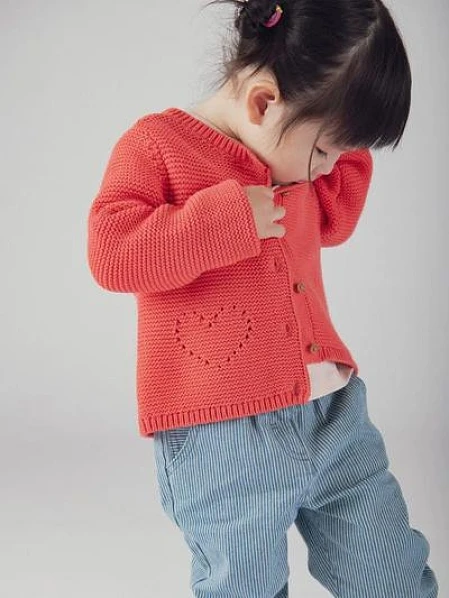 Βρεφική Ζακέτα για Κορίτσια Red Pointelle