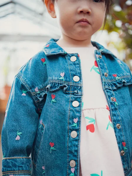 Βρεφικό Μπουφάν για Κορίτσια Jean Flowers