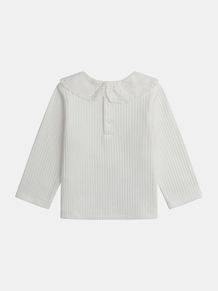 Βρεφική Μπλούζα για Κορίτσια Ribbed White