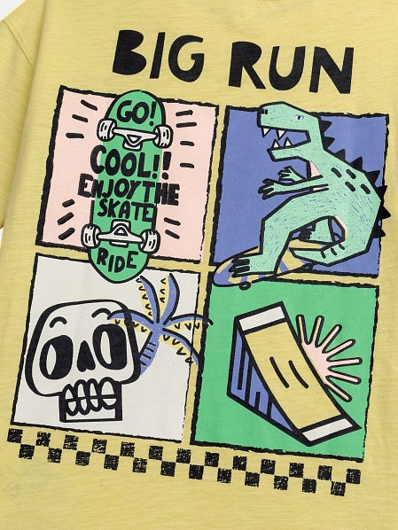 Κίτρινο μπλουζάκι με δεινόσαυρους για αγόρια