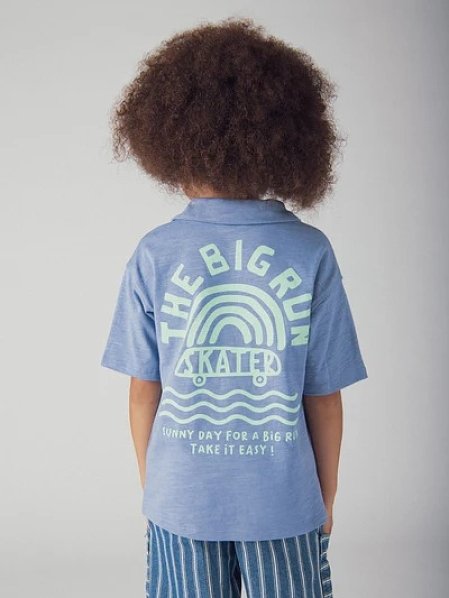 Μπλε μπλουζάκι με κινούμενα σχέδια στο πίσω μέρος για αγόρια