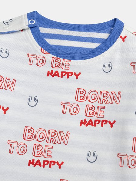 Βρεφική Μπλούζα για Αγόρια Happy Stripes - 2 σε 1