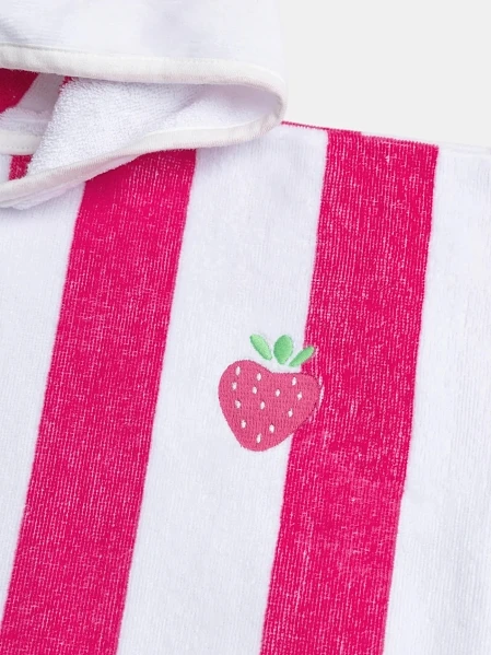 Βρεφικό Πόντσο για Κορίτσια Stripped Strawberry