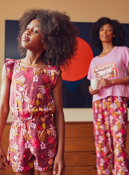 Παιδική Ολόσωμη Φόρμα για Κορίτσια Dark Floral