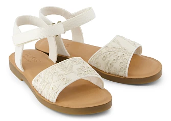 Παιδικά Σανδάλια Toms Remi Ankle Strap για Κορίτσια Egret Botanical Eyelet (Μεγέθη 30-35,5)