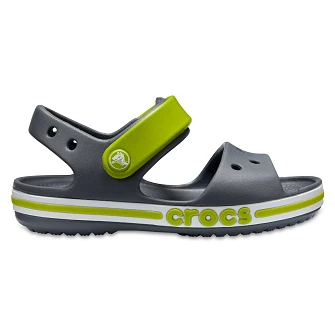 Crocs Crocband Παιδικά Σανδάλια Grey/Green (Μεγέθη 19-35)