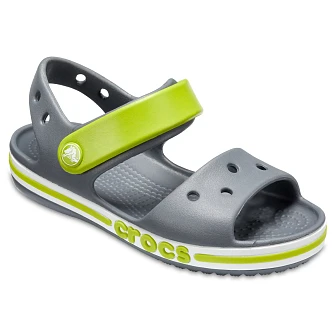 Crocs Crocband Παιδικά Σανδάλια Grey/Green (Μεγέθη 19-35)