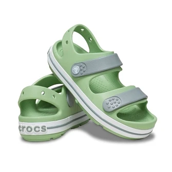 Crocs Crocband Βρεφικά Σανδάλια για Αγόρια Green Gray (Μεγέθη 19-28)