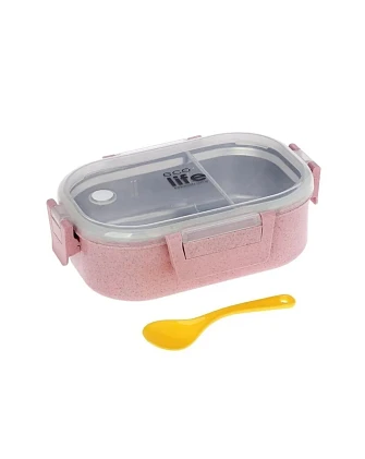 Παιδικό Ανοξείδωτο Δοχείο Φαγητού Ecolife Inox Light Pink με Χωρίσματα 900ml
