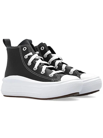 Παιδικά High Sneakers Παπούτσια Converse Chuck Tailor All Star Platform Black Leather (Μεγέθη 27-35)