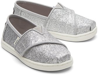Βρεφικά Παπούτσια Toms για Κορίτσια Silver Glitter