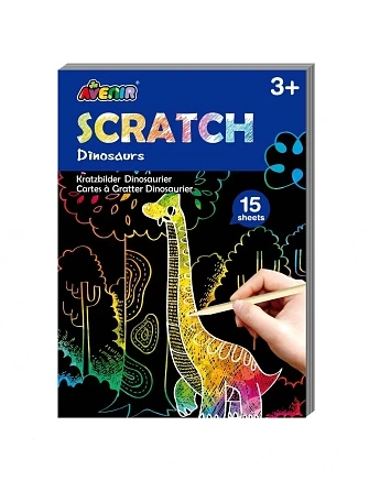 AVENIR Mini Scratch Book Dinosaurs