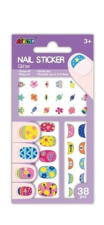 AVENIR Αυτοκόλλητα Νυχιών Λουλούδια Glitter 38 τμχ