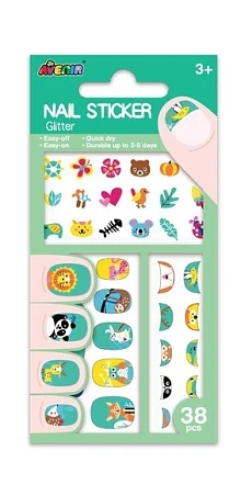 AVENIR Αυτοκόλλητα Νυχιών Ζωάκια 38 τμχ