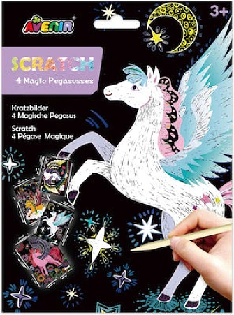 Παιδικό Βιβλίο Ζωγραφικής Avenir-Scratch Magic Pegasusses
