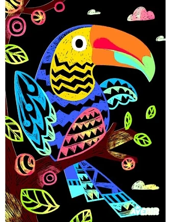 Παιδικό Βιβλίο Ζωγραφικής Avenir-Scratch Magic Birds