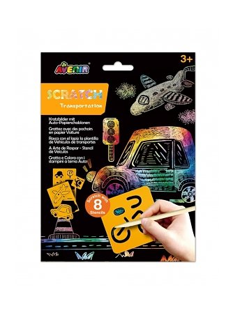 AVENIR Scratch set με stencil: Μέσα Μεταφοράς