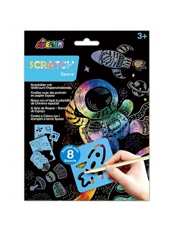 AVENIR Scratch set με stencil: Διάστημα