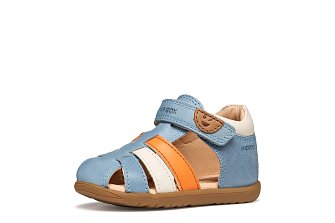 Βρεφικά Παπούτσια Geox Macchia για Αγόρια Blue/Orange (Μεγέθη 19-26)