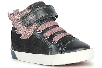 Βρεφικά Μποτάκια για Κορίτσια Geox Kilwi Dark Grey/Light Rose (Μεγέθη 21-27)