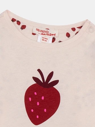 Βρεφική Μπλούζα 2 σε 1 για Κορίτσια Sweet Strawberry
