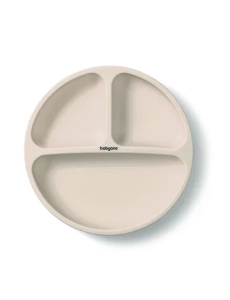 Βρεφικό Πιάτο BabyOno BabyOno με βεντούζες και χωρίσματα - Beige
