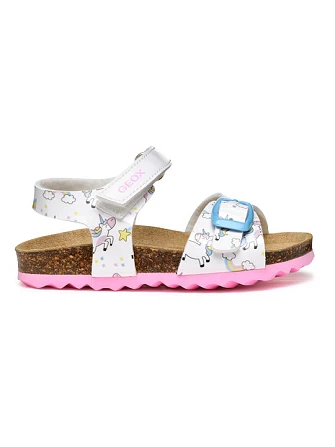 Βρεφικά Σανδάλια Geox Chalki για Κορίτσια White Unicorn (Μεγέθη 21-27)