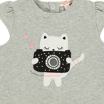 Βρεφική Μπλούζα για Κορίτσια Snap Cat