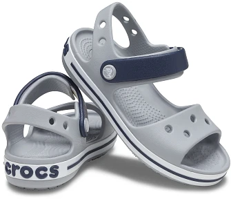 Crocs Crocband Παιδικά Σανδάλια Grey/Navy (Μεγέθη 19-35)