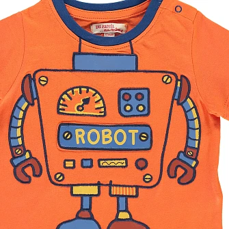 Βρεφική Μπλούζα για Αγόρια Orange Robot