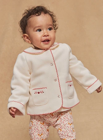 Βρεφική Ζακέτα για Κορίτσια Sergent Major Fleece White Flowers