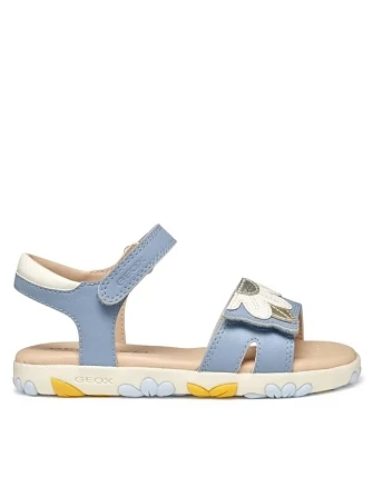 Παιδικά Σανδάλια Geox Haiti για Κορίτσια Blue Flowers (Μεγέθη 25-35)