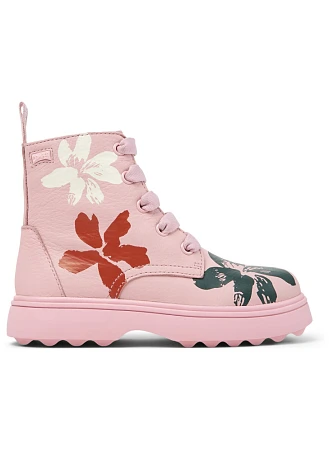 Παιδικά Μποτάκια Camper Twins για Κορίτσια Pink Flowers (Μεγέθη 26-33)