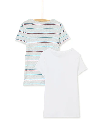 Σετ Παιδικά Φανελάκια για Αγόρια Γκρι-Λευκό 2 τμχ