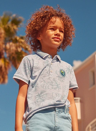 Παιδική Μπλούζα Πόλο για Αγόρια Wild Surf