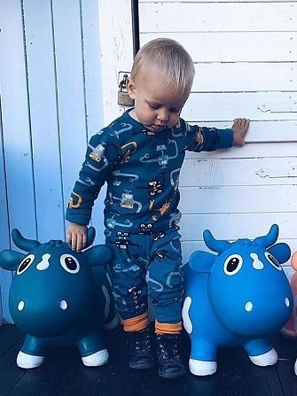 KIDZZFARM Φουσκωτή Μπλε Αγελάδα Bella the Cow Junior