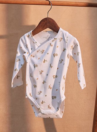 Σετ Βρεφικά Φορμάκια για Νεογέννητα Beige Birdie 2 τμχ