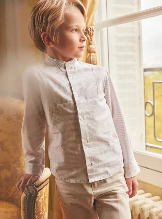 Παιδικό Πουκάμισο για Αγόρια Classic White Beige