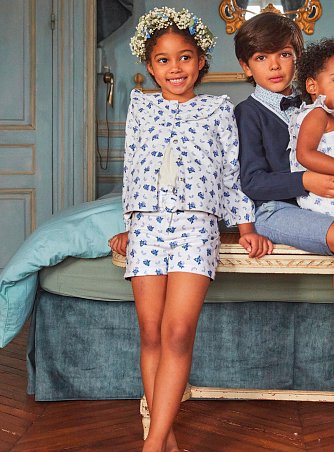 Παιδικό Σορτς για Κορίτσια White Blue Flowers