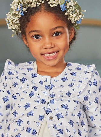 Παιδική Ζακέτα για Κορίτσια White Blue Flowers